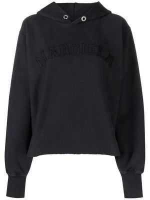 Maison Margiela hoodie en coton à logo brodé - Gris