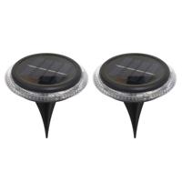Progarden buiten lampje/prik spots - set 2x - solar verlichting - tuinpad/plant verlichting - LED -