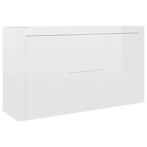 vidaXL Dressoir 120x36x69 cm bewerkt hout hoogglans wit