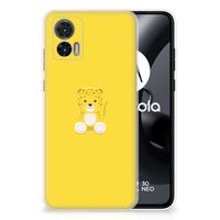 Motorola Edge 30 Neo Telefoonhoesje met Naam Baby Leopard