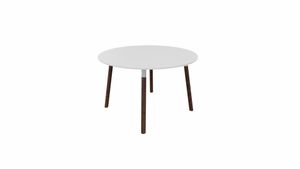 Tafel 9311 rond - 120 cm. - Alu - Wit - Beuken wenge