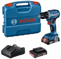 Bosch Blauw GSR 18V-45 Professional | Accuschroefboormachine | 2 x 2,0 Ah accu + oplader | In L-Case - 06019K3202 - thumbnail