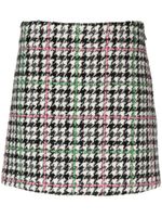 MSGM minijupe en tweed à carreaux - Blanc