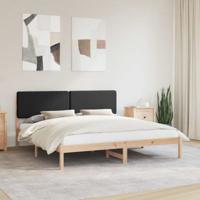 Bedframe met Gevoerd Hoofdgedeelte Zwart 200 x 200 cm