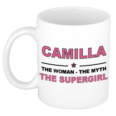 Camilla cadeau mok - Woman Myth Supergirl - naam koffiemok - 300 ml - collega - moederdag