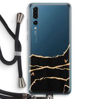 Gouden marmer: Huawei P20 Pro Transparant Hoesje met koord
