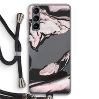 Roze stroom: Samsung Galaxy S21 Transparant Hoesje met koord