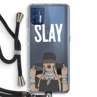 Slay All Day: Motorola Moto G9 Plus Transparant Hoesje met koord