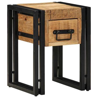 Bijzettafel met lade Bruin 30 x 30 x 40 cm massief mangohout