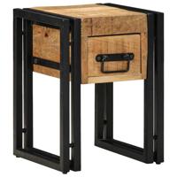 Bijzettafel met lade Bruin 30 x 30 x 40 cm massief mangohout