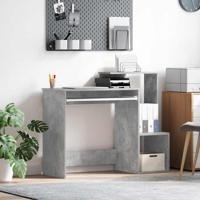 Bureau met plank Betongrijs 106 x 40 x 88.5 cm Bewerkt hout