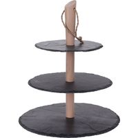 Leisteen gebak etagere 3-laags 30 cm - Etageres