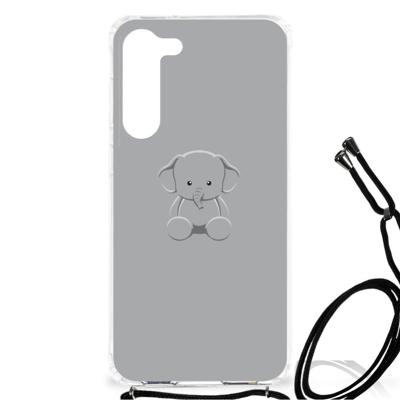 Samsung Galaxy S23 Plus Stevig | Bumper Hoesje | Grijs Baby Olifant Samsung Galaxy S23 Plus Stevig | Bumper Hoesje | Grijs Baby Olifant