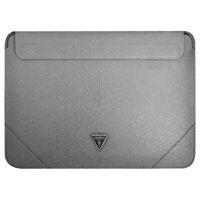 Guess Saffiano Triangle Logo Laptop Sleeve - 16 - Zilver - thumbnail