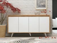 Dressoir CHANCE 4 deuren wit/eik