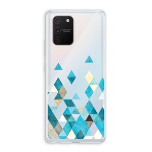 Gekleurde driehoekjes blauw: Samsung Galaxy S10 Lite Transparant Hoesje