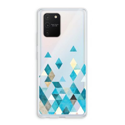 Gekleurde driehoekjes blauw: Samsung Galaxy S10 Lite Transparant Hoesje