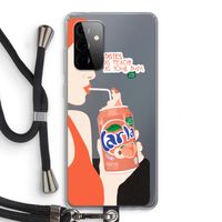 Peach please!: Samsung Galaxy A72 5G Transparant Hoesje met koord