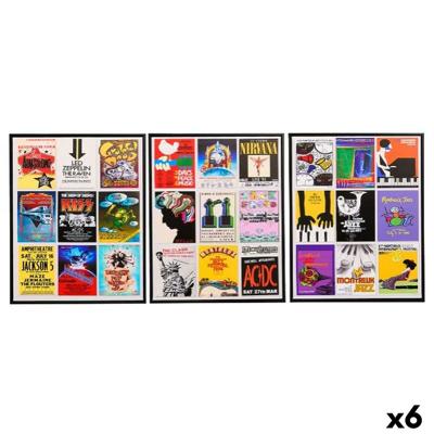 Canvas Gift Decor Muziek 40 x 2 x 50 cm (6 Stuks)