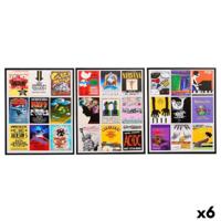 Canvas Gift Decor Muziek 40 x 2 x 50 cm (6 Stuks)