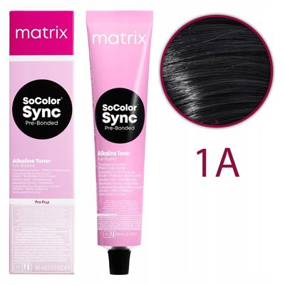 Matrix SoColor Sync Pre-Bonded 1A Blauw-Zwart As - 90 ml