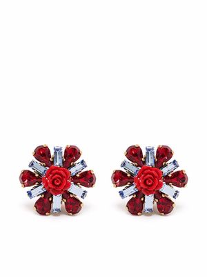 Dolce & Gabbana boucles d'oreilles à ornements en cristal - Bleu