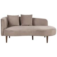 Beliani - CHAUMONT - Chaise longue - Taupe - Linkerzijde - Fluweel