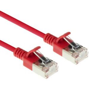 ACT Rode 0,15 meter LSZH U/FTP CAT6A datacenter slimline patchkabel snagless met RJ45 connectoren