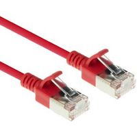 ACT Rode 0,15 meter LSZH U/FTP CAT6A datacenter slimline patchkabel snagless met RJ45 connectoren