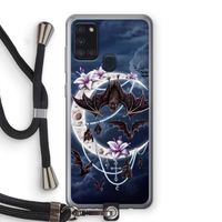 Vleermuizen Maan: Samsung Galaxy A21s Transparant Hoesje met koord