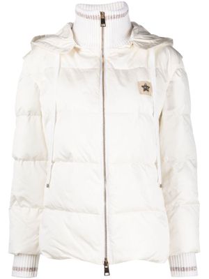 Lorena Antoniazzi doudoune à patch logo - Blanc
