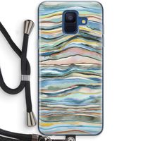 Watercolor Agate: Samsung Galaxy A6 (2018) Transparant Hoesje met koord