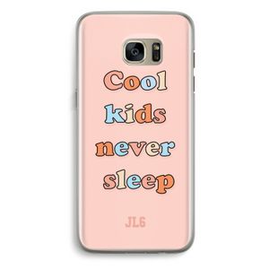 Cool Kids Never Sleep: Samsung Galaxy S7 Edge Transparant Hoesje