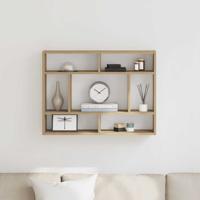 Wandschap 75x16x55 cm bewerkt hout artisanaal eikenkleur