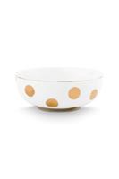 Pip Studio Set/2 Kommen Dot Delight Wit/Goud 20cm