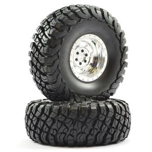 2.2" All Terrain Tyres Pre-Glued On Chrome Wheels (FTX8766C)