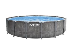 Intex Prism Frame Pool Greywood - 457 x 122 cm - met filterpomp en accessoires