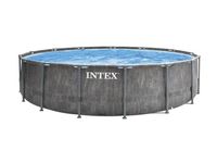 Intex Prism Frame Pool Greywood - 457 x 122 cm - met filterpomp en accessoires