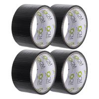 Duct tape - zwart - 4x rol - 48mm x 10m - binnen/buiten - thumbnail