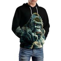 grafische gorilla herenmode 3D-print hoodie vakantie streetwear hoodies zwart capuchon bedrukt fleece winter lente herfst designer sweatshirt met capuchon Lightinthebox