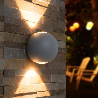 Houston LED Wandlamp 2-lichts - 2W 220lm - IP54 Waterdicht - 3000K Warm Wit - Dimbaar - Binnen en buiten - Up & Down Light - Grijs