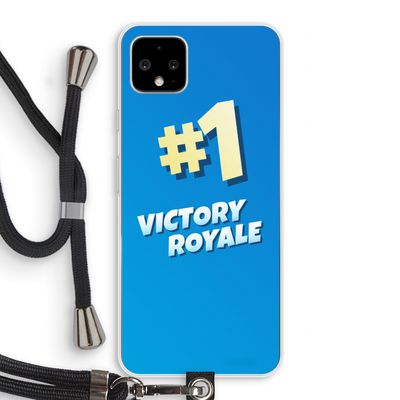Victory Royale: Pixel 4 XL Transparant Hoesje met koord