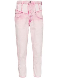 ISABEL MARANT jean court Oliviani à taille haute - Rose