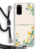 Gele bloemen: Samsung Galaxy S20 Transparant Hoesje met koord