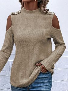 Buckle Plain Casual Half Turtleneck Tunic T-Shirt