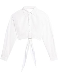 AMI Paris chemise crop à détail noué - Blanc