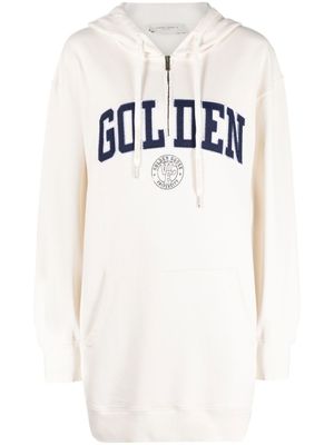 Golden Goose robe-hoodie à logo appliqué - Tons neutres