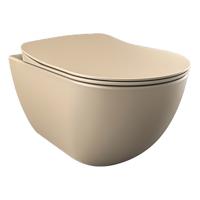 Creavit Design Ophang Wc Met Rvs Sproeier (Bidet), Mat Cappucino - thumbnail