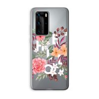 Hello in flowers: Huawei P40 Pro Transparant Hoesje