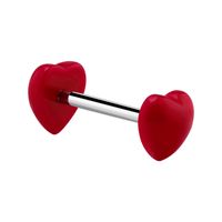 Staafje met hartaccessoire Chirurgisch staal 316L / Acryl Barbells